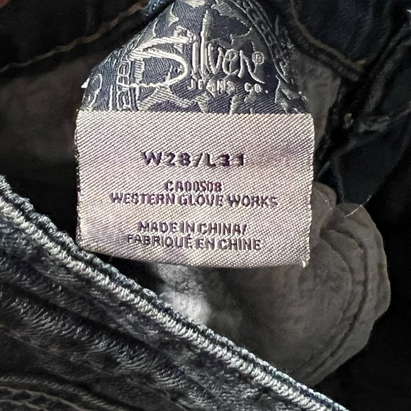 Silver Jeans Women's Distressed Blue Straight Leg Jeans - Picture 3 of 5